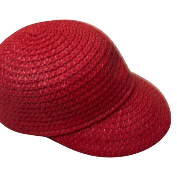 Eric Javits Mondo Woven Squishee Cap, red, resort, vacation, sporty, statement - Picture 2 of 8